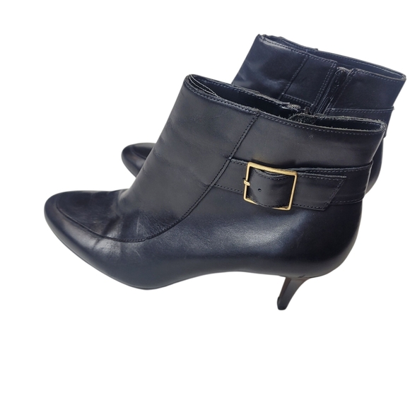 Talbots Black Leather Ankle Heeled Boots Size 8.5 - Picture 4 of 7